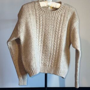 Max Studio Taupe Cable Knit Sweater